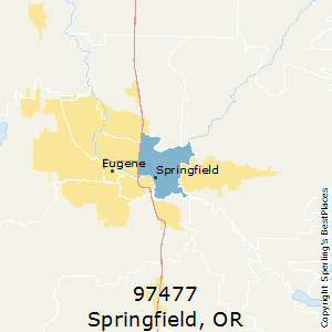Springfield,Oregon(97477) Zip Code Map