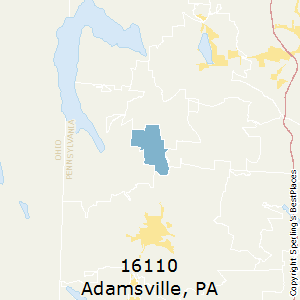 Adamsville,Pennsylvania County Map