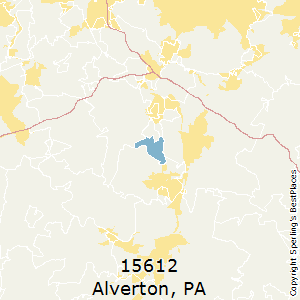 Alverton,Pennsylvania County Map