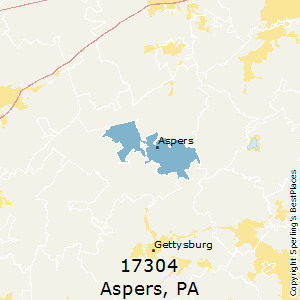 Aspers,Pennsylvania County Map