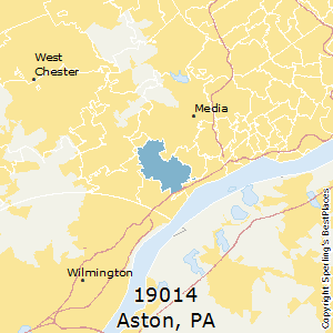 Aston,Pennsylvania County Map