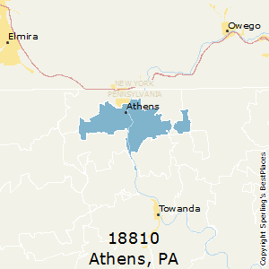 Athens,Pennsylvania County Map