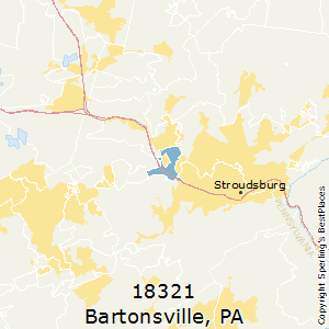 Bartonsville,Pennsylvania County Map
