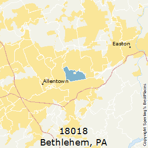 Bethlehem,Pennsylvania(18018) Zip Code Map
