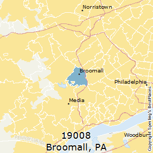 Broomall,Pennsylvania County Map
