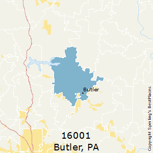 Butler,Pennsylvania(16001) Zip Code Map