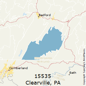 Clearville,Pennsylvania County Map