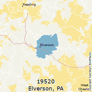 Elverson,Pennsylvania County Map