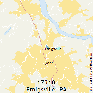 Emigsville,Pennsylvania County Map