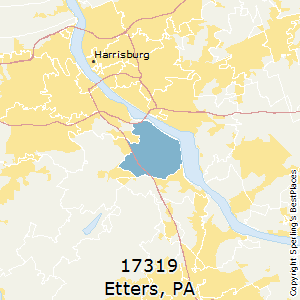 Etters,Pennsylvania County Map
