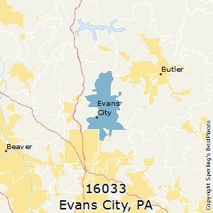 Evans_City,Pennsylvania County Map