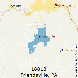 Friendsville,Pennsylvania(18818) Zip Code Map