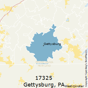 Gettysburg,Pennsylvania County Map