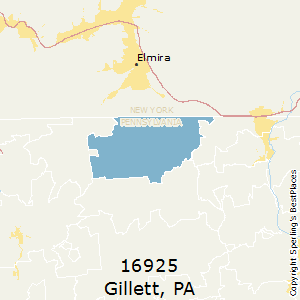 Gillett,Pennsylvania County Map
