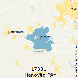 Hanover,Pennsylvania(17331) Zip Code Map