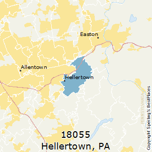 Hellertown,Pennsylvania County Map