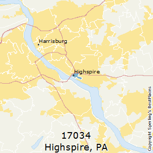 Highspire,Pennsylvania County Map