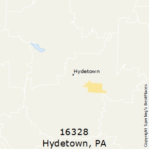 Hydetown,Pennsylvania County Map