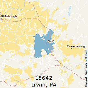 Irwin,Pennsylvania(15642) Zip Code Map