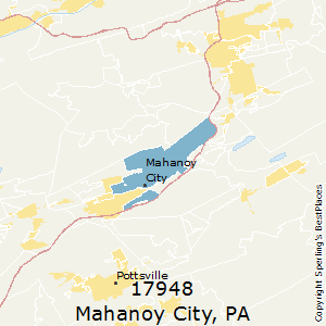 Mahanoy_City,Pennsylvania County Map