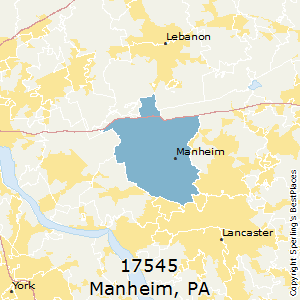Manheim,Pennsylvania County Map