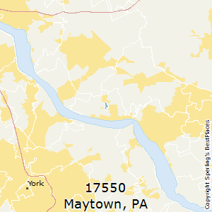Maytown,Pennsylvania County Map
