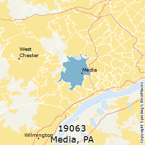 Media,Pennsylvania(19063) Zip Code Map