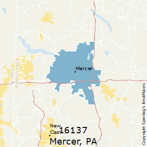 Mercer,Pennsylvania(16137) Zip Code Map