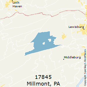 Millmont,Pennsylvania County Map