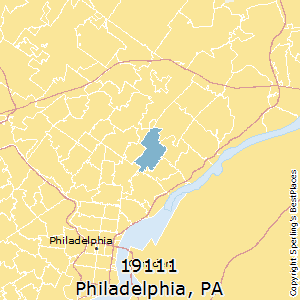 Philadelphia,Pennsylvania(19111) Zip Code Map