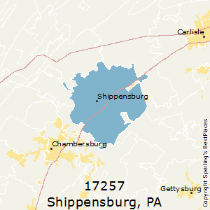 Shippensburg,Pennsylvania County Map