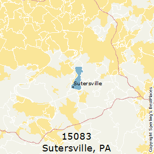 Sutersville,Pennsylvania County Map