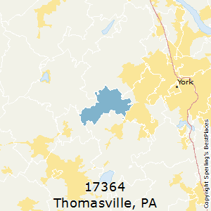 Thomasville,Pennsylvania County Map