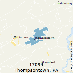 Thompsontown,Pennsylvania County Map