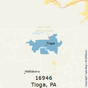 Tioga,Pennsylvania County Map
