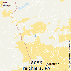 Treichlers,Pennsylvania County Map