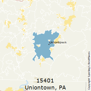 Uniontown,Pennsylvania County Map