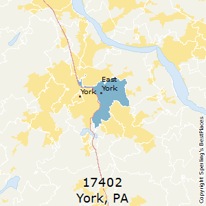 York,Pennsylvania(17402) Zip Code Map