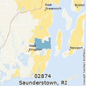 Saunderstown,Rhode Island(02874) Zip Code Map
