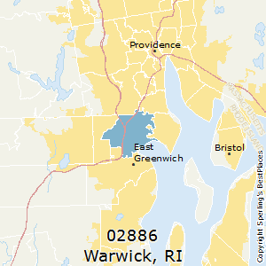 Warwick,Rhode Island(02886) Zip Code Map
