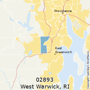 West_Warwick,Rhode Island County Map