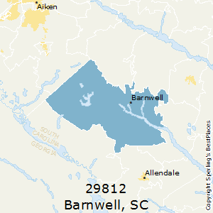 Barnwell,South Carolina County Map