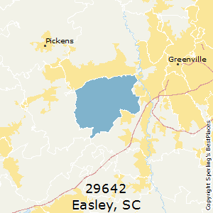Easley,South Carolina County Map