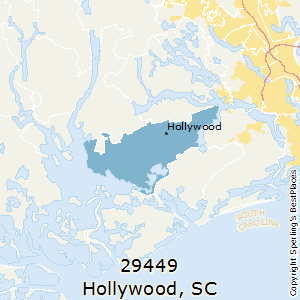 Hollywood,South Carolina County Map