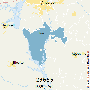Iva,South Carolina County Map