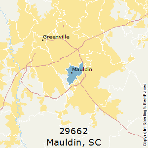 Mauldin,South Carolina County Map