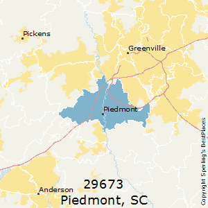 Piedmont,South Carolina County Map