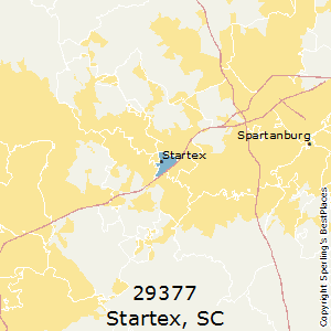 Startex,South Carolina(29377) Zip Code Map