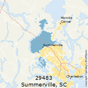 Summerville,South Carolina County Map