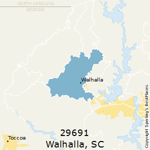 Walhalla,South Carolina County Map